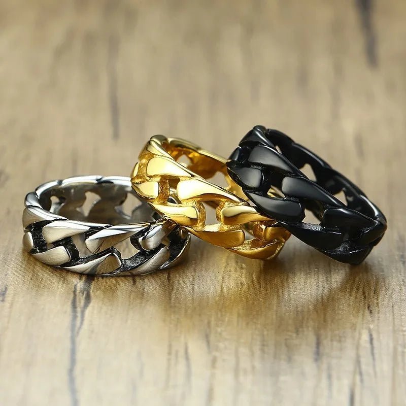 Anello a catena a maglie fisse in acciao inossidabile da uomo ATREND