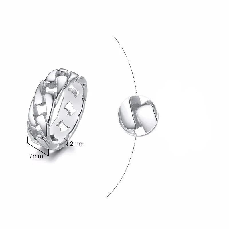 Anello a catena a maglie fisse in acciao inossidabile da uomo ATREND