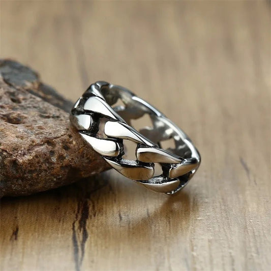 Anello a catena a maglie fisse in acciao inossidabile da uomo ATREND