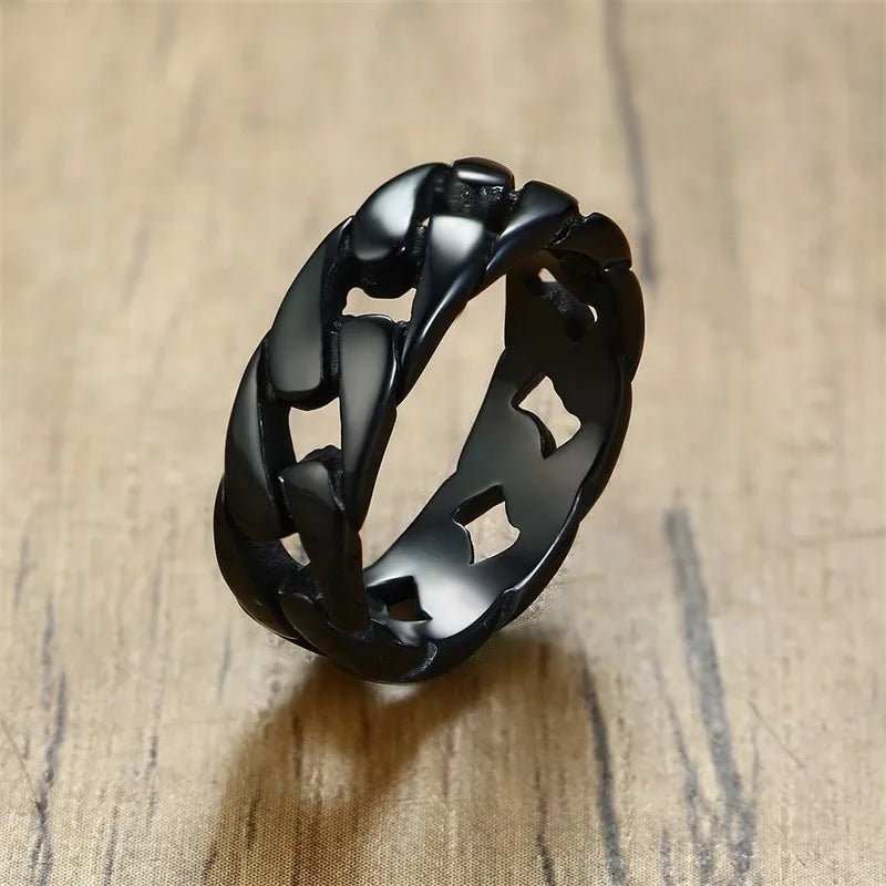 Anello a catena a maglie fisse in acciao inossidabile da uomo ATREND