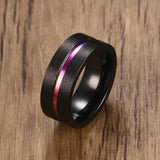 Anello con scanalatura arcobaleno in acciaio inox unisex ATREND