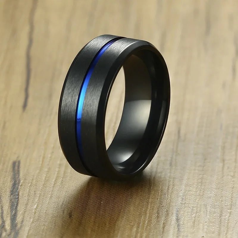 Anello con scanalatura arcobaleno in acciaio inox unisex ATREND