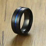 Anello con scanalatura arcobaleno in acciaio inox unisex ATREND