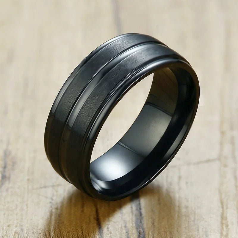 Anello con scanalatura arcobaleno in acciaio inox unisex ATREND