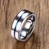 Anello con scanalatura arcobaleno in acciaio inox unisex ATREND