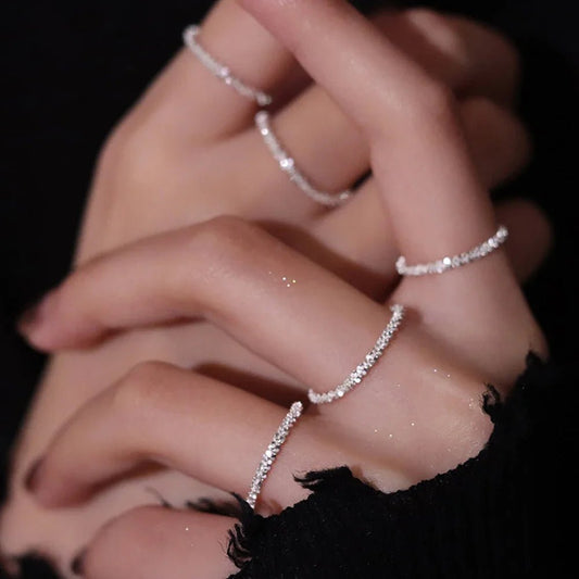 Anello elasticizzato con brillantini da donna - anelli ATREND