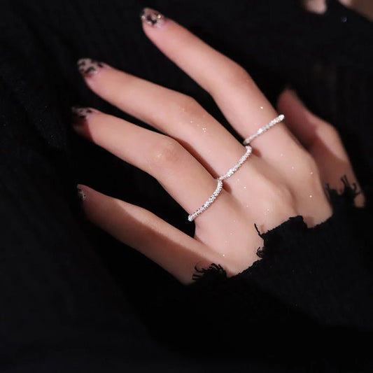 Anello elasticizzato con brillantini da donna - anelli ATREND
