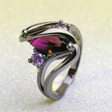 Anello geometrico con pietra viola da donna - anelli ATREND