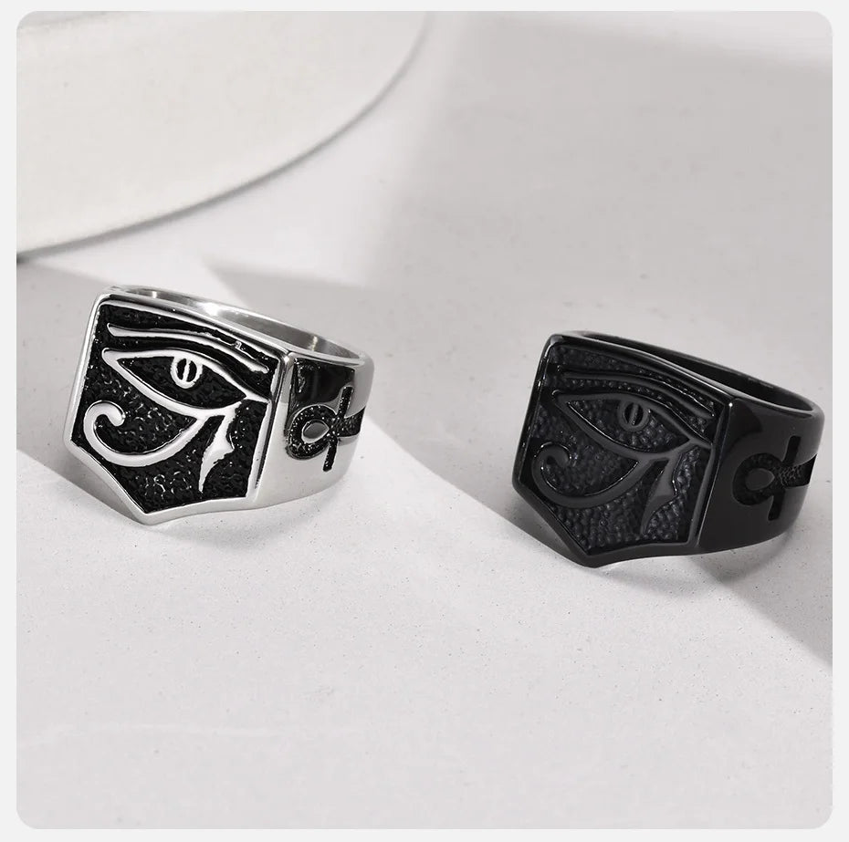 Anello geometrico in acciaio inox da uomo ATREND