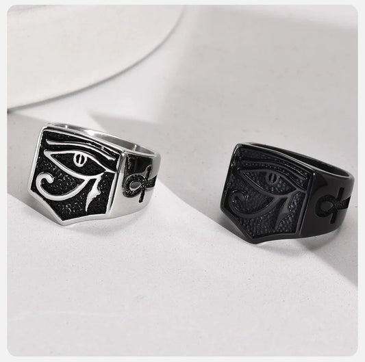 Anello geometrico in acciaio inox da uomo ATREND