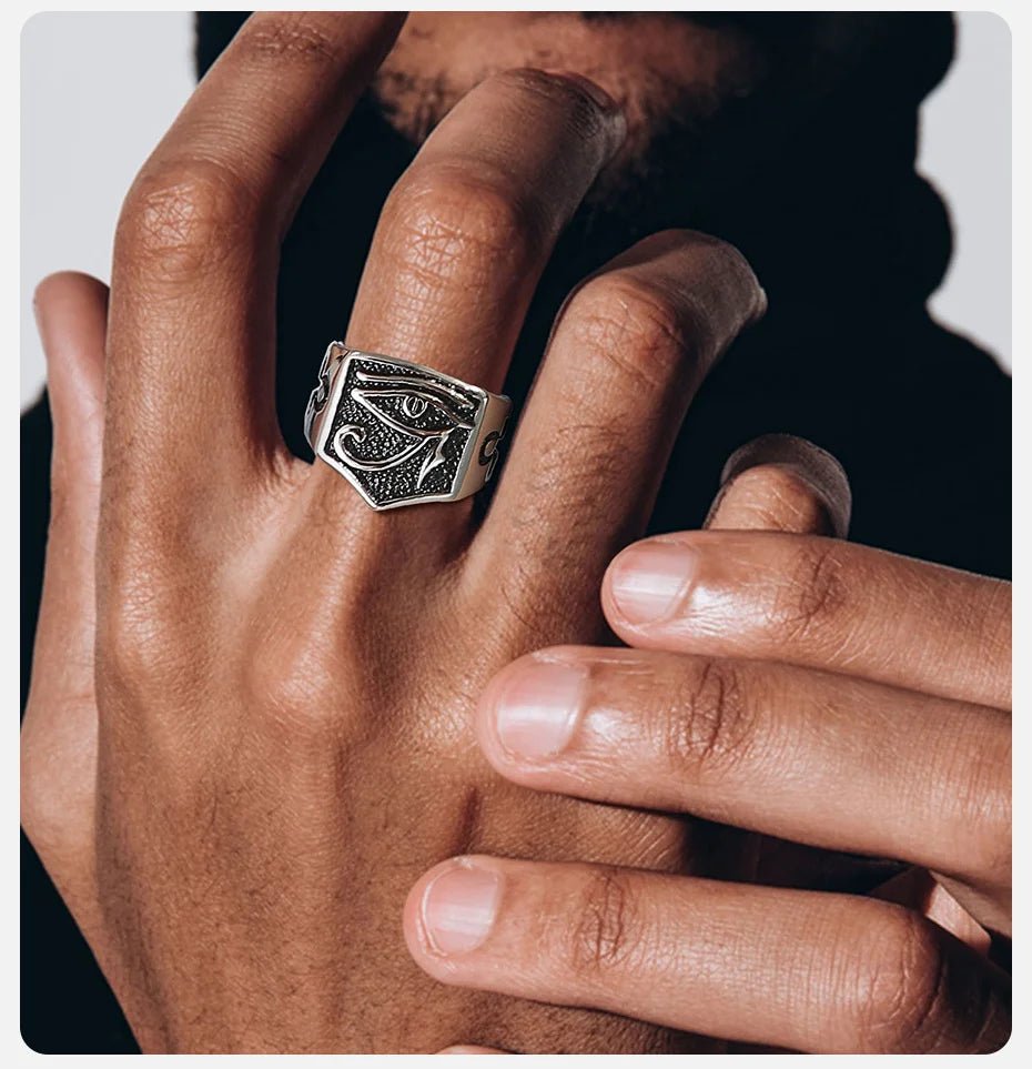 Anello geometrico in acciaio inox da uomo ATREND