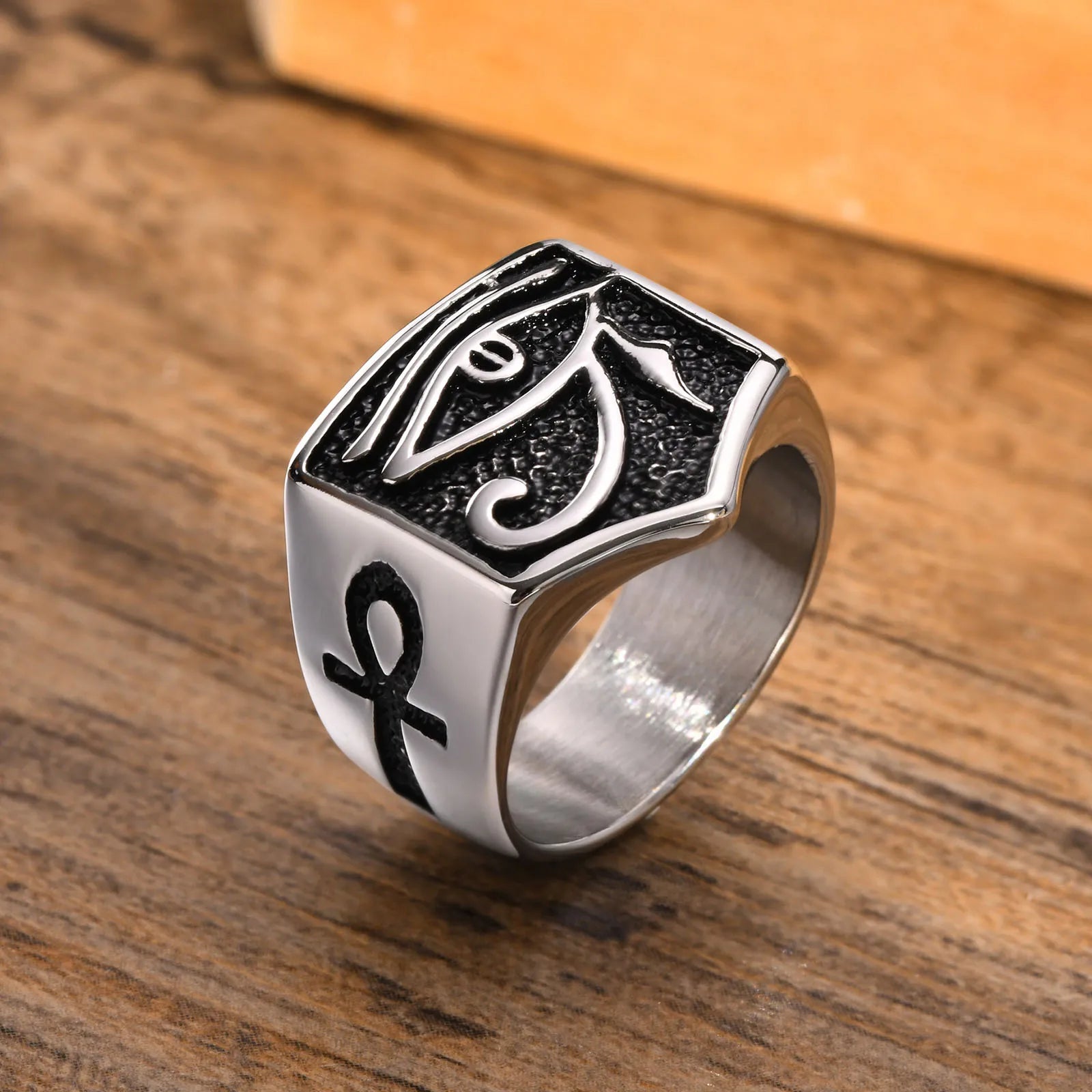 Anello geometrico in acciaio inox da uomo ATREND