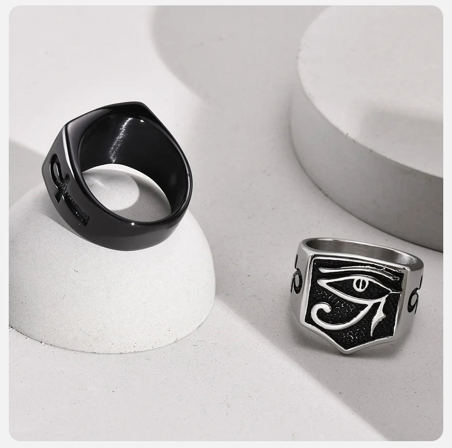 Anello geometrico in acciaio inox da uomo ATREND