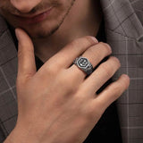Anello in acciaio inox geometrico da uomo ATREND