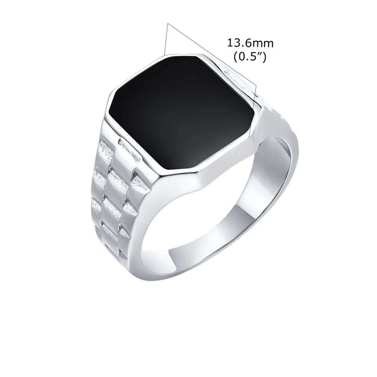 Anello in acciaio inox quadrato da uomo ATREND