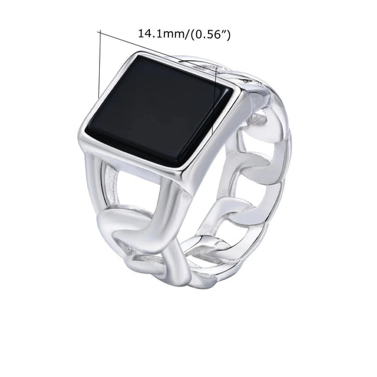 Anello trendy con pietra da uomo ATREND
