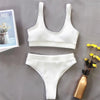 Bikini due pezzi reggiseno a fascia e mutande a vita alta da donna ATREND