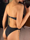 Bikini due pezzi reggiseno a fascia e mutande con fiori in pizzo da donna ATREND