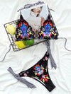 Bikini due pezzi reggiseno e mutande in stampa floreale da donna ATREND