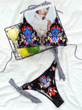 Bikini due pezzi reggiseno e mutande in stampa floreale da donna ATREND