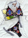 Bikini floreale reggiseno & mutande con lacci laterali - costumi ATREND