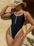 Bikini intero casual con bordo a contrasto da donna ATREND