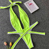 Bikini intero geometrico con scollo profondo a V da donna ATREND