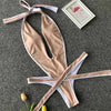 Bikini intero geometrico con scollo profondo a V da donna ATREND