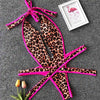 Bikini intero geometrico con scollo profondo a V da donna ATREND
