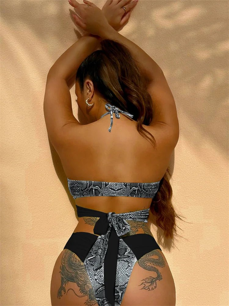 Bikini intero patchwork reggiseno e mutanda brasialiana da donna ATREND