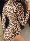 Bikini intero scavato a maniche lunghe con cerniera frontale da donna ATREND