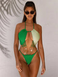 Bikini intero scavato con catena da donna - costumi ATREND