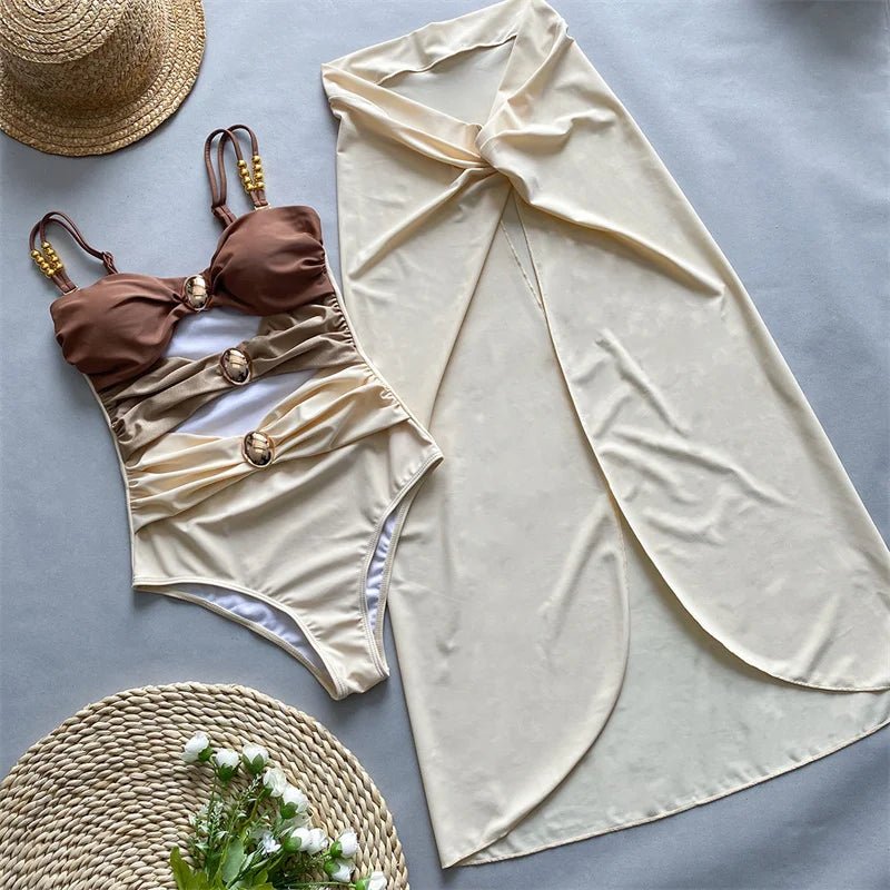 Bikini intero scavato con gonna lunga da donna - costumi ATREND
