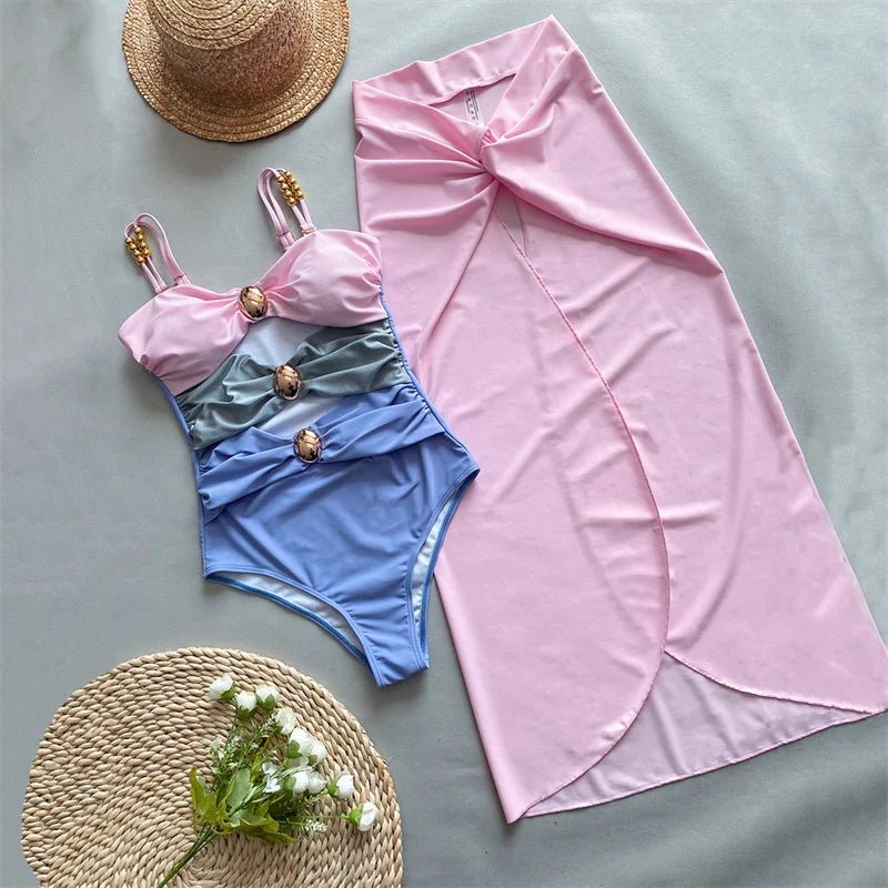 Bikini intero scavato con gonna lunga da donna - costumi ATREND