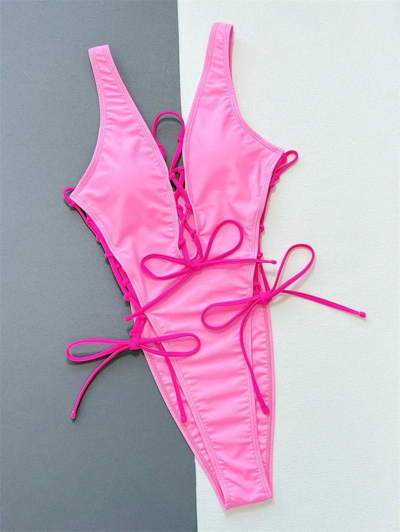 Bikini intero scavato con lacci laterali da donna - costumi ATREND