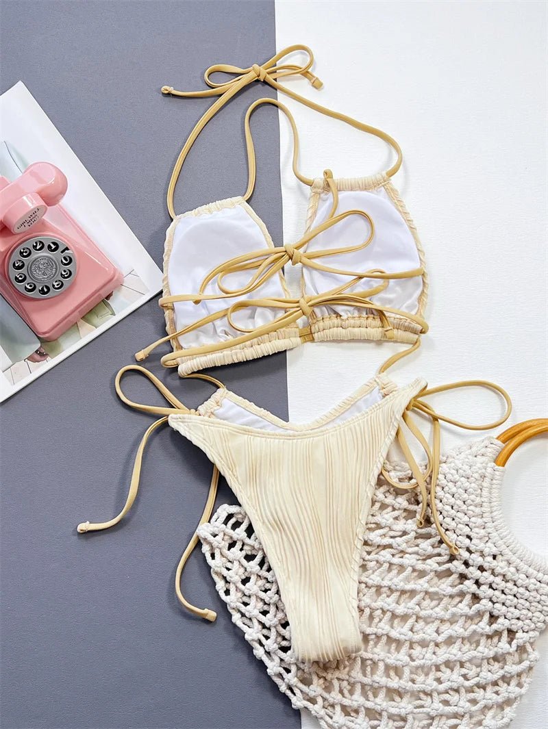 Bikini intero scavato con lacci laterali da donna - costumi ATREND