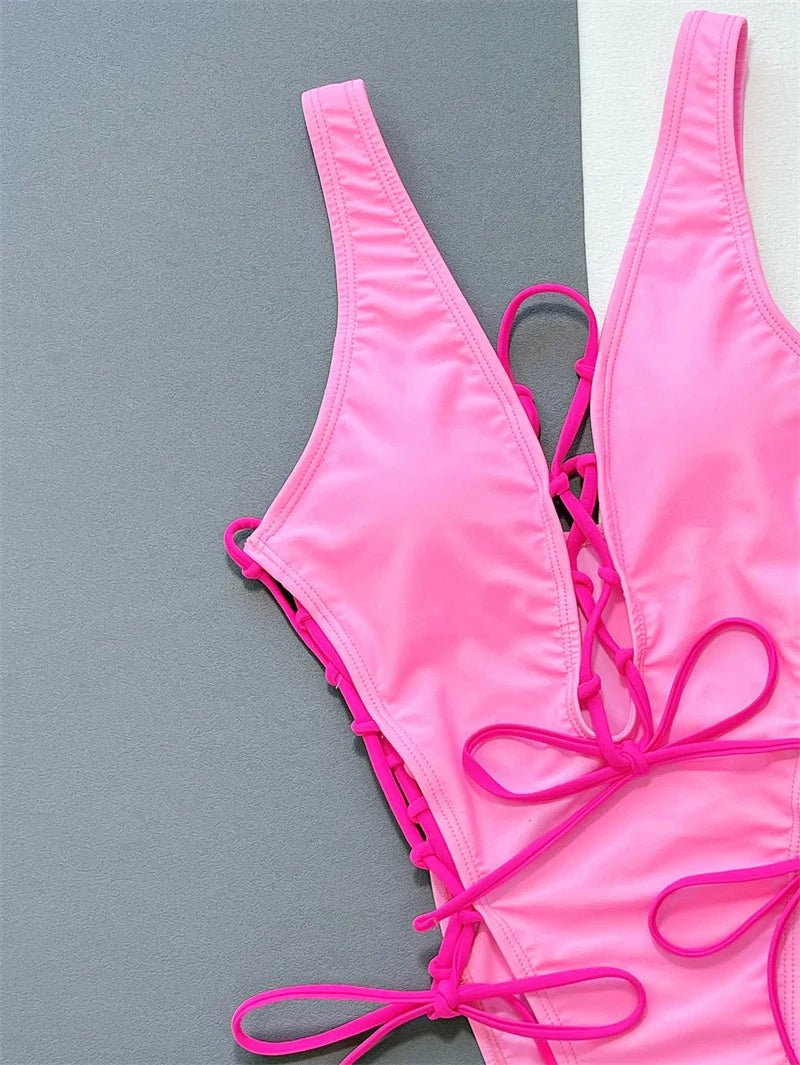 Bikini intero scavato con lacci laterali da donna - costumi ATREND