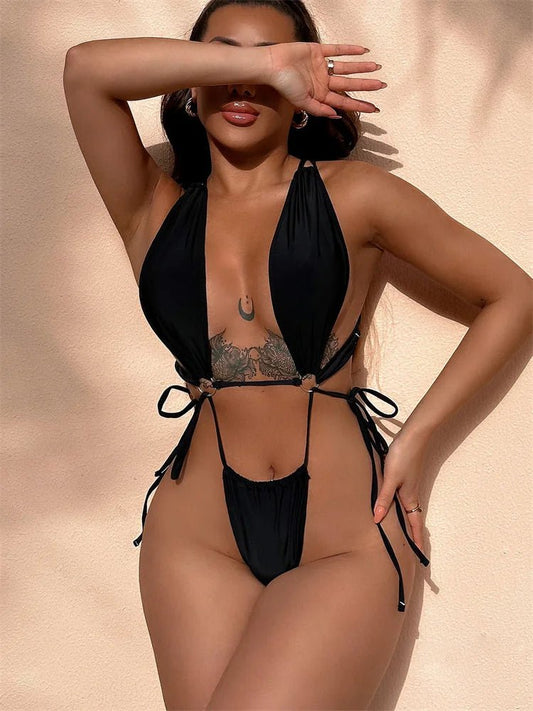Bikini intero scavato intrecciato da donna - costumi ATREND