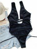 Bikini intero scavato intrecciato da donna - costumi ATREND