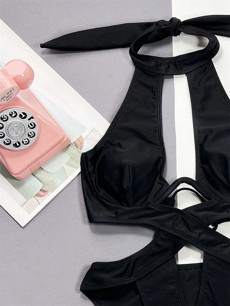 Bikini intero scavato intrecciato da donna - costumi ATREND