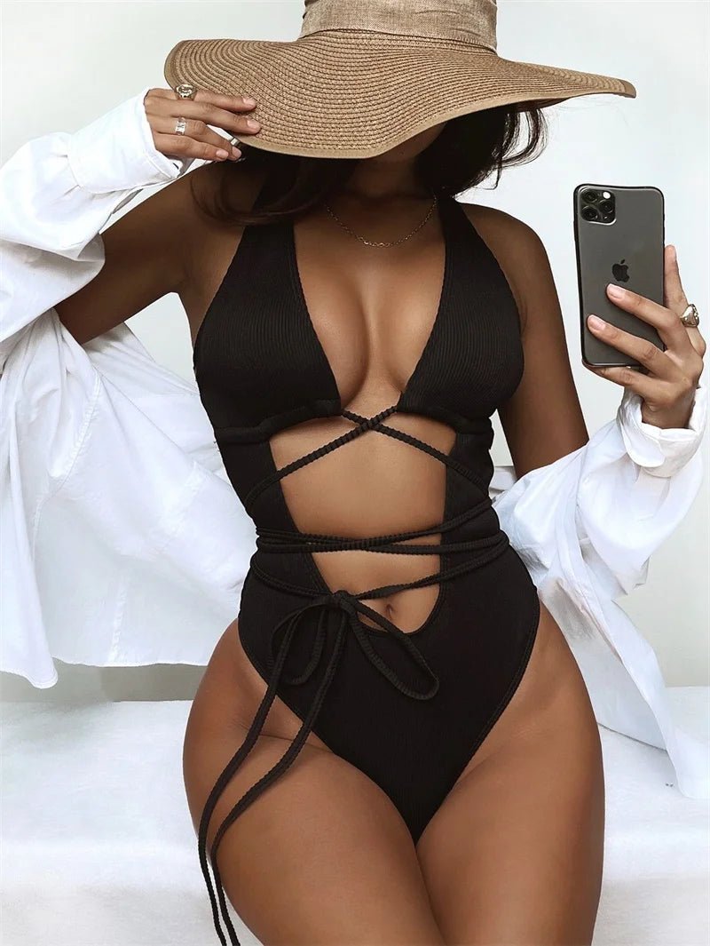 Bikini intero scavato intrecciato da donna - costumi ATREND