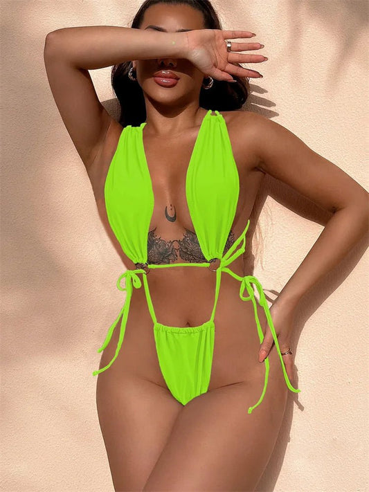 Bikini intero scavato intrecciato da donna - costumi ATREND
