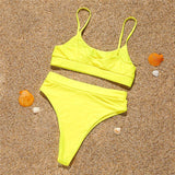 Bikini reggiseno a fascia & mutande a vita alta con perline colorate - costumi ATREND