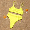 Bikini reggiseno a fascia & mutande a vita alta con perline colorate ATREND