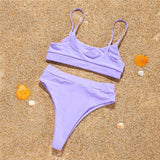 Bikini reggiseno a fascia & mutande a vita alta con perline colorate - costumi ATREND