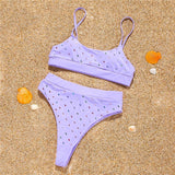 Bikini reggiseno a fascia & mutande a vita alta con perline colorate - costumi ATREND