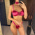 Bikini tre pezzi reggiseno mutande e collare con fiori da donna ATREND