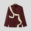 Blazer casual a maniche lunghe con foular geometrico da uomo ATREND
