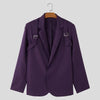 Blazer casual con fibbie a maniche lunghe da uomo ATREND