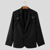 Blazer casual con fibbie a maniche lunghe da uomo ATREND